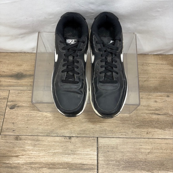 Nike‎ Shoes Youth 6 Air Max 90 LTR Sneakers Black Leather Round Toe CD6864-010 - Picture 5 of 9